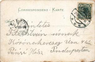 1905 Sankt Pölten, St. Pölten; Kremserstrasse, Bahnhof, Hotel Kaiserin von Österreich / street view,...