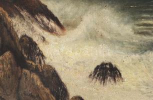 Czölder Dezső (1875-1933), felvidéki festő: Vízparti táj. Olaj, vászon, jelzett. Dekoratív, kissé sé...