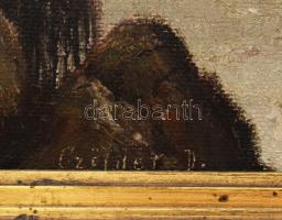 Czölder Dezső (1875-1933), felvidéki festő: Vízparti táj. Olaj, vászon, jelzett. Dekoratív, kissé sé...