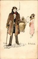 Selmecbánya, Schemnitz, Banská Stiavnica; A balek. A Selmeci Diákéletből VIII. Studentika. Röttig-Romwalter nyomda rt. Sopron / Studentica art postcard s: Bartha L. (gyűrődések / creases)