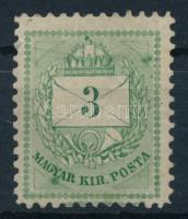 1874 Erősen festékfoltos 3kr 11 1/2 fogazással (18.000+++)