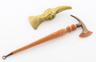 Bronz fokos fej h: 12 cm + fokos alakú dugóhúzó h: 23 cm