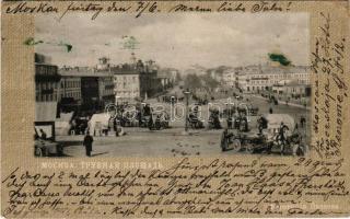 1901 Moscow, Moskau, Moscou; square, market, shops (fl)