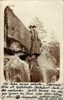 1904 Iasi, Jasi, Jassy, Jászvásár (?); hiking woman. photo (EB)