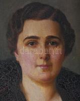 Steinacker jelzéssel, felvidéki-pozsonyi festő: Pozsonyi hölgy arcképe, 1940 körül. Olaj, vászon, je...