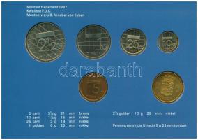 Hollandia 1987. 5c-2 1/2G (5xklf) forgalmi sor + "Rijks" emlékérem karton dísztokban T:UNC...