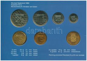 Hollandia 1989. 5c-2 1/2G (6xklf) forgalmi sor karton tokban, pénzverdei zsetonnal, fólia borítékban...