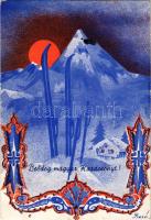 1941 Boldog Magyar Karácsonyt! Árpád Nyomda kiadása / Hungarian irredenta propaganda, Christmas greeting art postcard s: Bozó (EB)