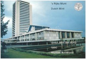 Hollandia 1990. 5c-5G (6xklf) + "Noord Brabant" emlékérem forgalmi sor karton dísztokban T:UNC Netherlands 1990. 5 Cents - 5 Gulden (6xdiff) + "Noord Brabant" commemorative coin, coin set in cardboard case C:UNC