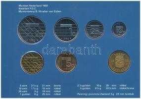 Hollandia 1992. 5c-2 1/2G (6xklf) forgalmi sor karton tokban, pénzverdei zsetonnal, fólia borítékban...