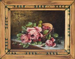 Franz Nowak (1885-1973), osztrák festő/Austrian painter: Csendélet. Olaj, vászon, kartonon jelzett. ...