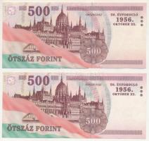 2006. 500Ft "A forradalom 50. évfordulója 1956. október 23." (2x) "EC" T:AU,XF
...