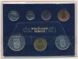 Hollandia 1980. 1c "Julianna" - 2 1/2G "Julianna" (6xklf) forgalmi sor műanyag tokban, pénzverdei zsetonnal T:UNC patina Netherlands 1980. 1 Cent "Julianna" - 2 1/2 Gulden "Julianna" (6xdiff) coin set in plastic case with mint jeton C:UNC patina