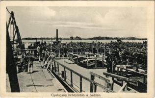 Gyalogság behajózása a Száván / K.u.k. militaryi nfantry embarkation on the river Sava (gyűrődések / creases)