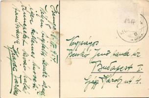 1914 Gyorshajószolgálat Fiuméből Dalmáciába, 'Visegrád' dupla csavarú gőzös, litho / Hunga...