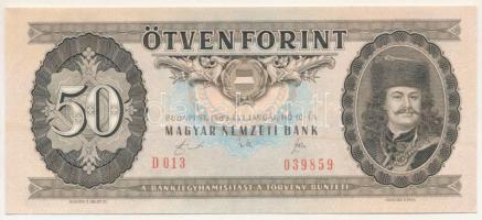 1989. 50Ft "D 013 039859" T:AU hullámos papír, keresztirányú görgőlenyomat Adamo F23