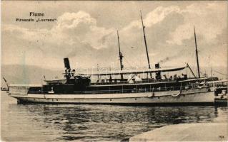 1910 Fiume, Rijeka; Piroscafo "LOVRANA". Leopold Rosenthal / Italian steamship (EK)