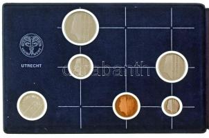 Hollandia 1986. 5c-2 1/2G (5xklf) forgalmi sor + Ag zseton eredeti műbőr tokos szettben, tanúsítvánn...