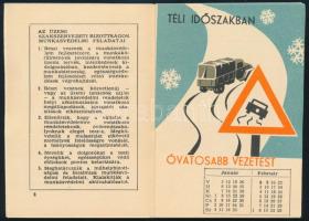 1964 ,,Előzzük meg az üzemi és közúti baleseteket", zsebnaptár, kiadja a Közlekedési és Szállít...