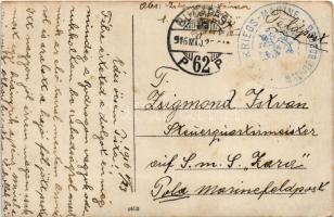 1916 SMS Bodrog a Császári és Királyi Haditengerészet monitor típusú hadihajója, matrózok a fedélzet...