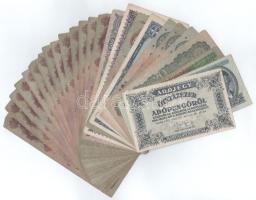 Vegyes 25db-os, főleg pengő bankjegy tétel T:F,VG közte szép papír