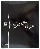 Négygyűrűs mappa bankjegyekhez, 60db hármas osztású "Esselte 56066" berakólappal, használt állapotban, a szegecs ami a gerinchez tartja a gyűrűket alul elengedett, csak felül tartja