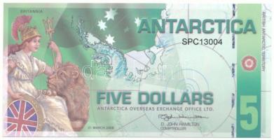 Antarktisz 2008. 5$ fantázia bankjegy "SPC13004" T:UNC Antarctica 2008. 5 Dollars fantasy banknote "SPC13004" C:UNC