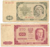 Lengyelország 1948. 50Zl + 100Zl T:VG Poland 1948. 50 Zlotych + 100 Zlotych C:VG Krause P#138, P#139