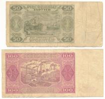 Lengyelország 1948. 50Zl + 100Zl T:VG
Poland 1948. 50 Zlotych + 100 Zlotych C:VG
Krause P#138, P#1...