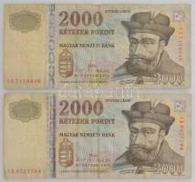 2010. 2000Ft (2xklf: "CA" + "CB") T:F,VG, tűlyuk Krause P#198
