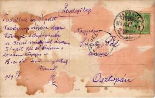 1909 Kaposvár (?), gyerekek lóvontatta szánkón, télen. photo (fl)