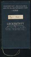 1946 Eger, a Magyar Katolikus Jogakadémia jog- és államtudományi karának leckekönyve Osgyáni Antal r...