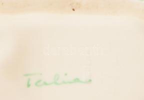 Herendi Tertia levél alakú ékszeres edény, jelzett, hibátlan, 15x8,5 cm