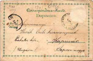 Nevesinje, Bojiste. H. Reichsthaler (Wien) / general view. Art Nouveau, floral, litho (tears)