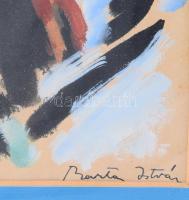 Barta István (1892-1976): Arc, 1963. Vegyes technika, papír, jelzett, üvegezett fakeretben. 29x41,5 ...