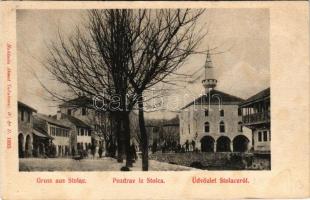 Stolac, Pozdrav. Ahmet Tabakovic / street view, mosque (fl)