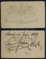 cca 1880-1890 Katonatiszt kitüntetésekkel, 2 db vizitkártya Brodszky M. győri műterméből, az egyik h...