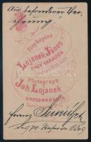 cca 1870 Katonatiszt kitüntetésekkel, vizitkártya Lojanek János nagyváradi (Grosswardein, Oradea) mű...