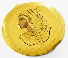 Egyiptomi hengerelt rézlemez falidísz, d: 34 cm