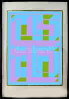 Bak Imre (1939-2022): Színfázis 3., 1977. Szitanyomat, papír, jelzett a hátoldalán. Plexiüvegezett keretben. 69,5x48 cm