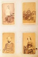 cca 1865-1905 A horvát származású nemes Pavellich család fotóalbuma, a családhoz kapcsolódó fotókkal...