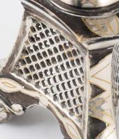 Ezüstözött bronz gyertyatartó, m: 34 cm