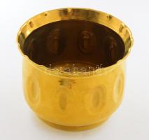 Réz kaspó, d: 8 cm, m: 13,5 cm