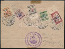 Nyugat-Magyarország II. 1921 5f, 10f, 50f, 60f és 1K bélyegek levélen, lila "FELKELŐ HADSEREGFŐPARANCSNOKSÁG", "NAGY MARTON" - "KŐSZEGSZERDAHELY", Bodor vizsgálójellel