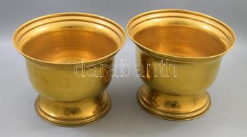 Nagyobb méretű réz kaspó pár, d: 29 cm, m: 21 cm