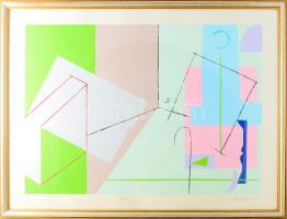 Müller Árpád (1961-2006): I (a Decoration mappából). Szitanyomat, papír, jelzett. Művészpéldány AE 3/15 jelzéssel. Üvegezett fakeretben. 50x70 cm