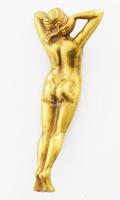 Bronz akt szobor bútordísz, m: 9 cm