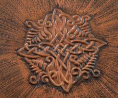 Nagyméretű hengerelt rézlemez dísztál, d: 51 cm