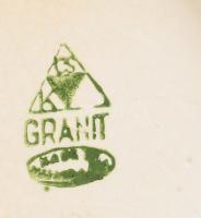 Gránit teás kanna, jelzett, mázrepedéssel, 26x16 cm