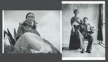 Frida Kahlo (1907-1954) mexikói festőművészről - eltérő időben - készült, jelzés nélküli felvételek, 2 db modern nagyítás, jelzés nélkül, 15x21 cm és 21x15 cm